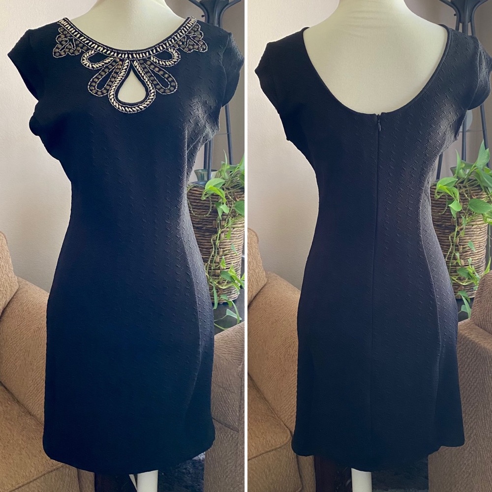 NEW! Beaded & Studded Keyhole Neckline Dress